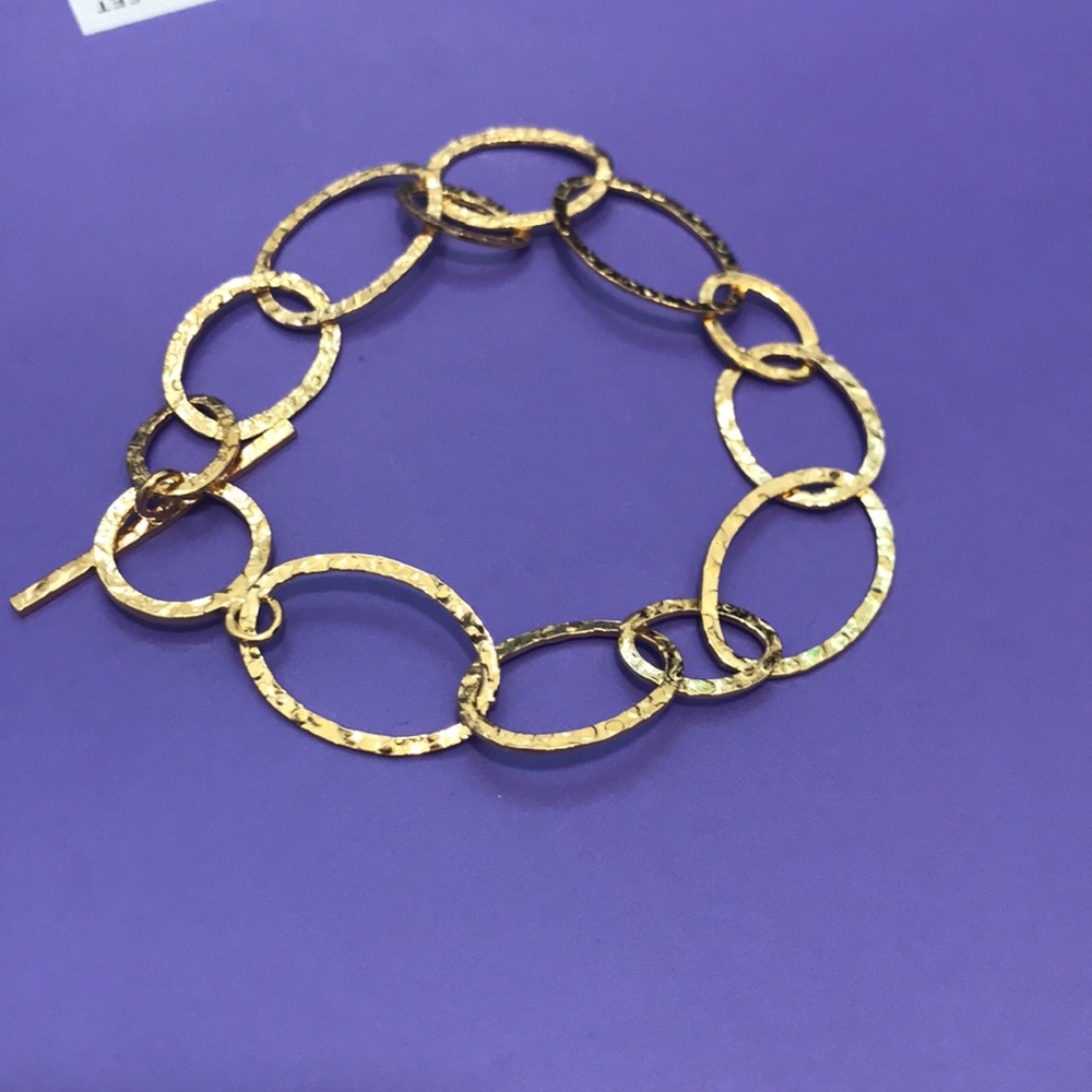 Magnolia silver bracelet dipped in 24k gold